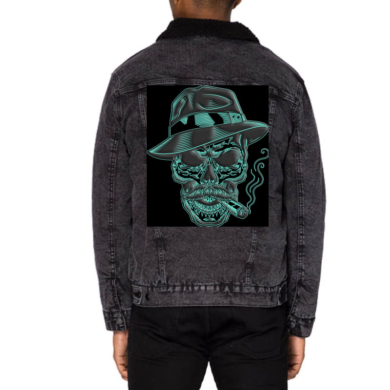 Neon Breaking Deadblacklight Deadsmoking Poster Unisex Sherpa-lined Denim Jacket | Artistshot