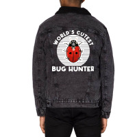 Bug Lover Design For Your Bug Hunter Stars Green Unisex Sherpa-lined Denim Jacket | Artistshot