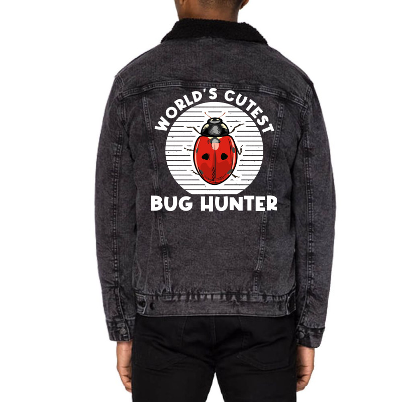 Bug Lover Design For Your Bug Hunter Stars Green Unisex Sherpa-Lined Denim Jacket by jegatjinty9 | Artistshot