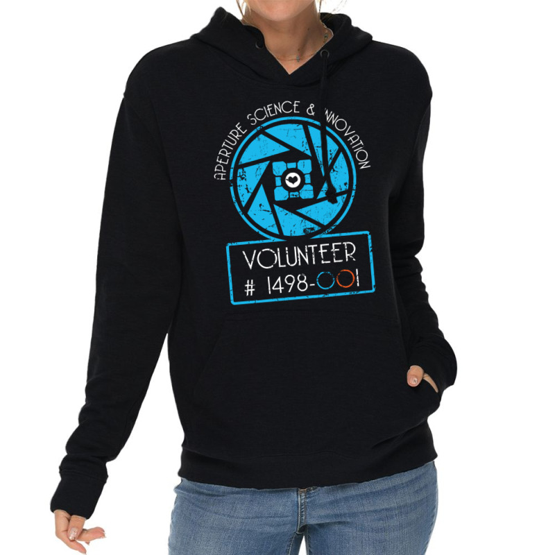 Aperture Science Volunteer & Innovation   For Science Sweatshirt Lightweight Hoodie by kleebbi | Artistshot