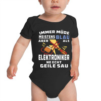 Always Tired Mostly Blue Electronic Technician Baby Bodysuit | Artistshot