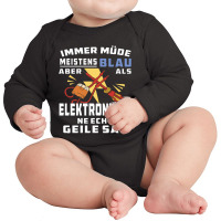 Always Tired Mostly Blue Electronic Technician Long Sleeve Baby Bodysuit | Artistshot