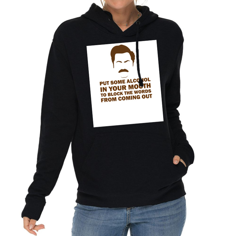 Ron Swanson Poster Girl Lightweight Hoodie | Artistshot