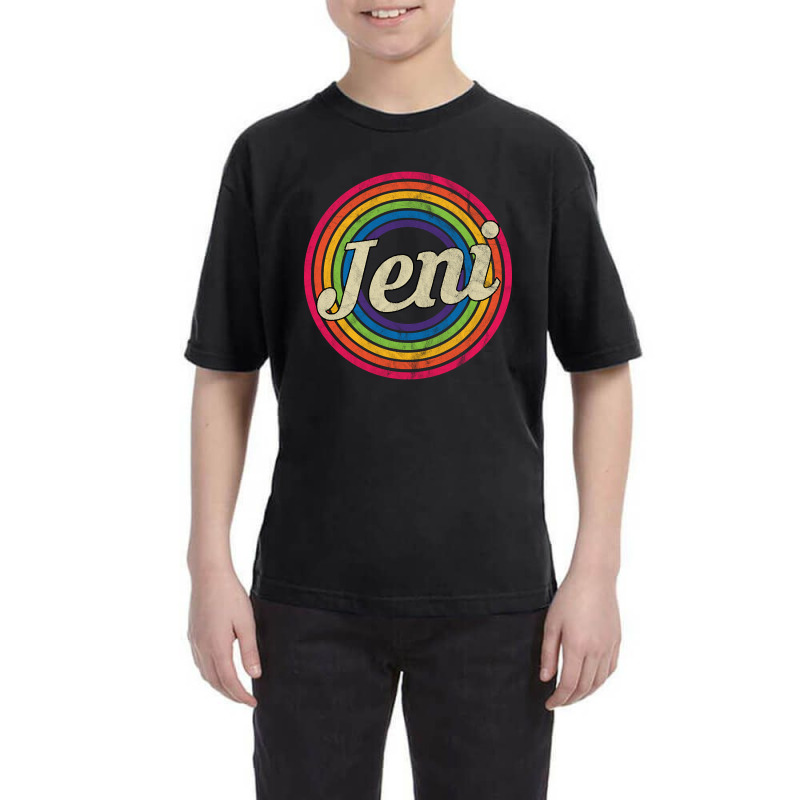 Jeni - Retro Rainbow Faded-style Youth Tee | Artistshot