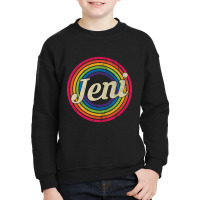 Jeni - Retro Rainbow Faded-style Youth Sweatshirt | Artistshot