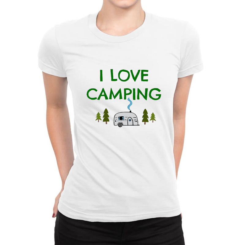 I Love Camping Ladies Fitted T-Shirt by hoainv | Artistshot