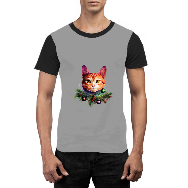 Orange Cat Christmas Vintage Cat Xmas Christmas Cat Pullover Graphic T-shirt | Artistshot