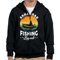 Arkansas Fishing Legend Usa Fisher Gifts Youth Zipper Hoodie | Artistshot