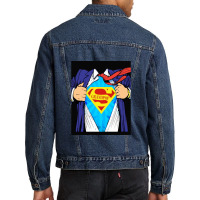 Grandpop Superhero Grandpa Ripped Men Denim Jacket | Artistshot