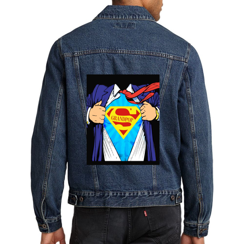 Grandpop Superhero Grandpa Ripped Men Denim Jacket | Artistshot