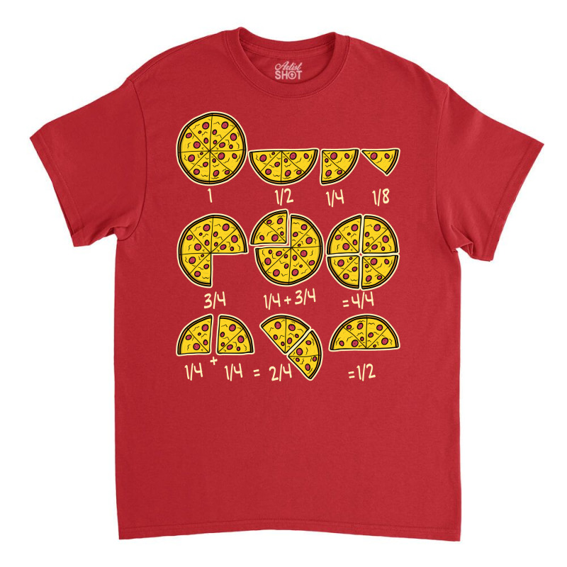 Pizza Salami Cheese Quick Maths Fractions Teacher School Boy 80s Classic T-shirt by jegatjinty9 | Artistshot