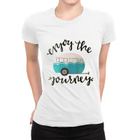 Camping Enjoy The Journey Ladies Fitted T-shirt | Artistshot