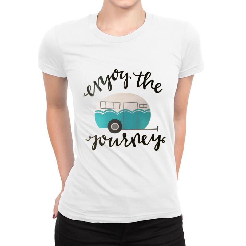 Camping Enjoy The Journey Ladies Fitted T-Shirt by hoainv | Artistshot