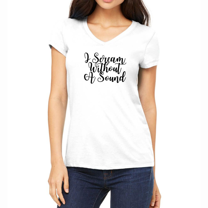 I Scream Without A Sound  Music And Lyrics 11 Women's V-Neck T-Shirt by AshliBuol | Artistshot