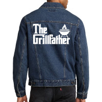 Trending Mens The Grillfather Grilling Grill Father Dad Grandpa Bbq Men Denim Jacket | Artistshot