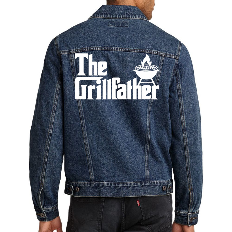 Trending Mens The Grillfather Grilling Grill Father Dad Grandpa Bbq Men Denim Jacket by yumgaugeteuda | Artistshot