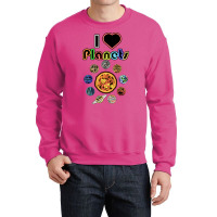 Electric Solar System I Love Quote Girl Crewneck Sweatshirt | Artistshot