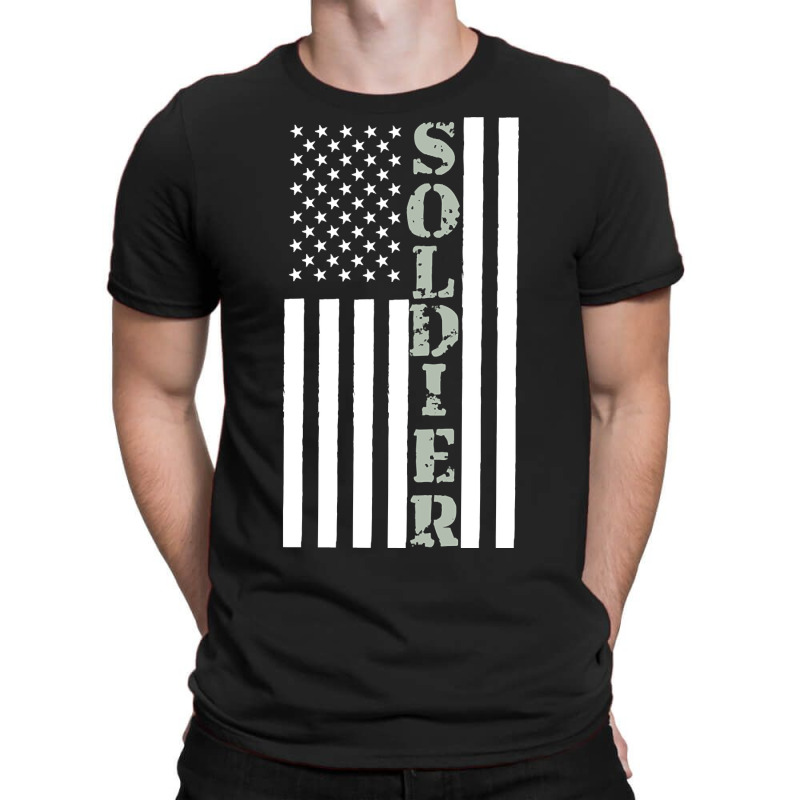 American Usa Flag Soldier For Veterans T-Shirt by fencevaudeville14 | Artistshot