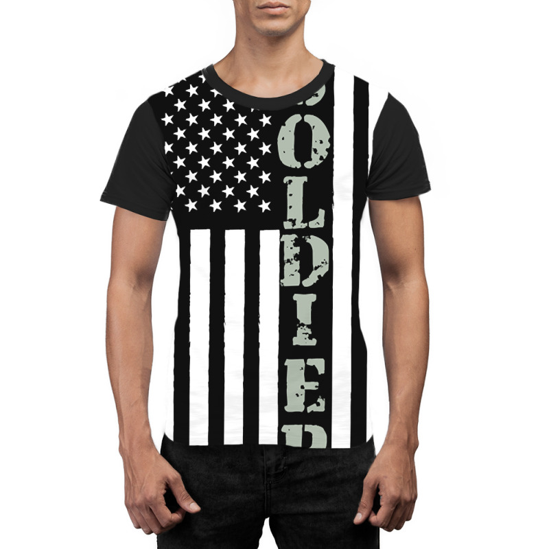 American Usa Flag Soldier For Veterans Graphic T-shirt by fencevaudeville14 | Artistshot