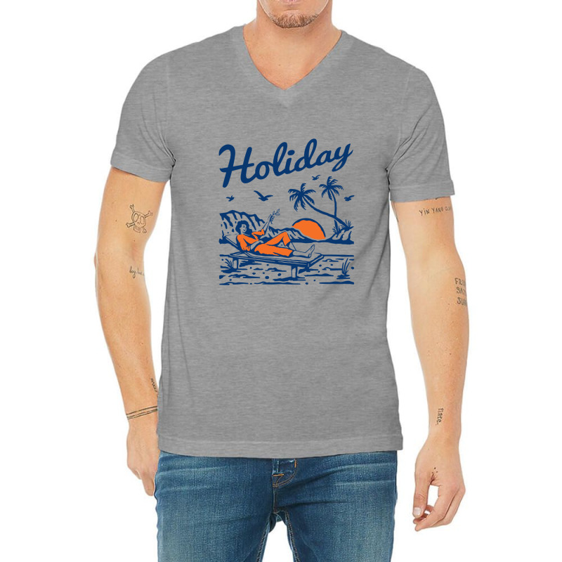 Holiday At The Beach V-Neck Tee by Claire J Tinsley | Artistshot