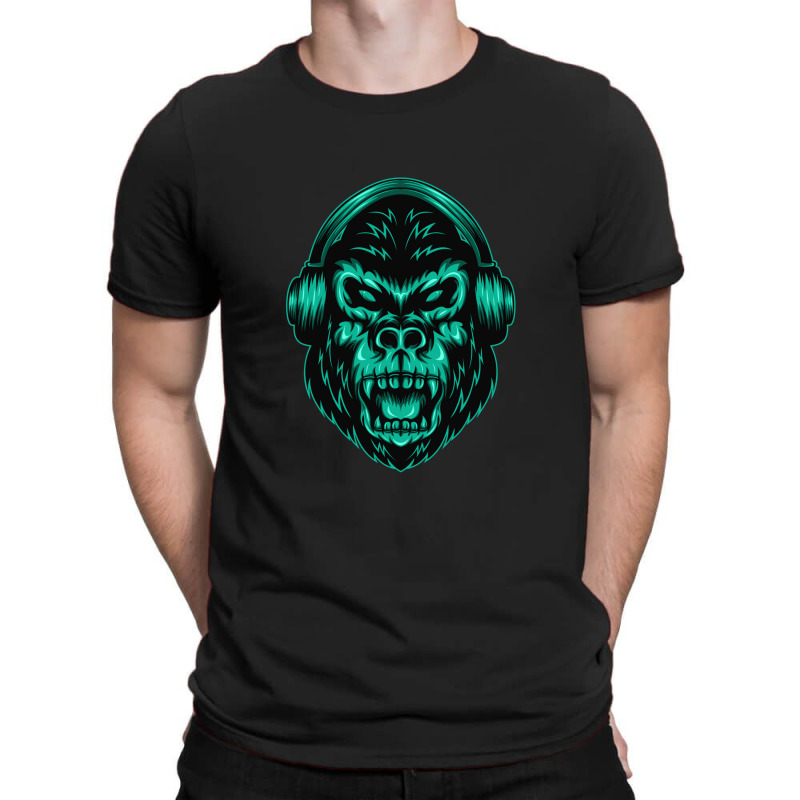 Gorillaheadphone T-shirt | Artistshot