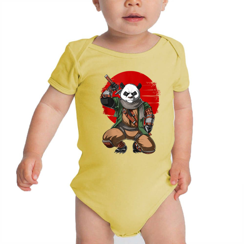 Panda Bear Ninja Samurai Warrior Funny Kung Fu Animal Kids Baby Bodysuit by Laura K | Artistshot