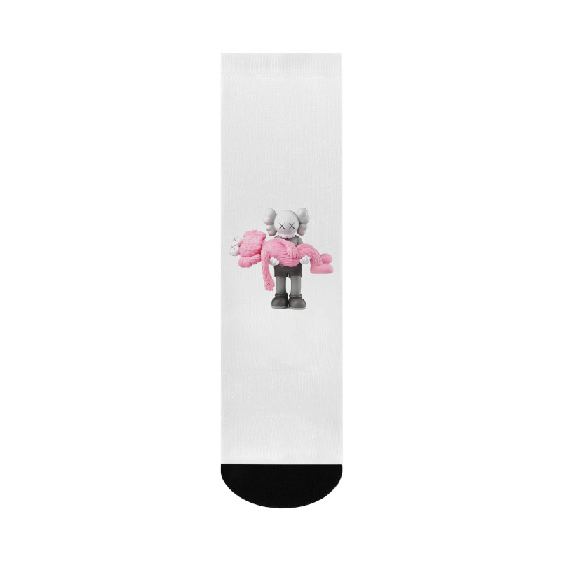 'kaws' Helping Pink Crew Socks | Artistshot