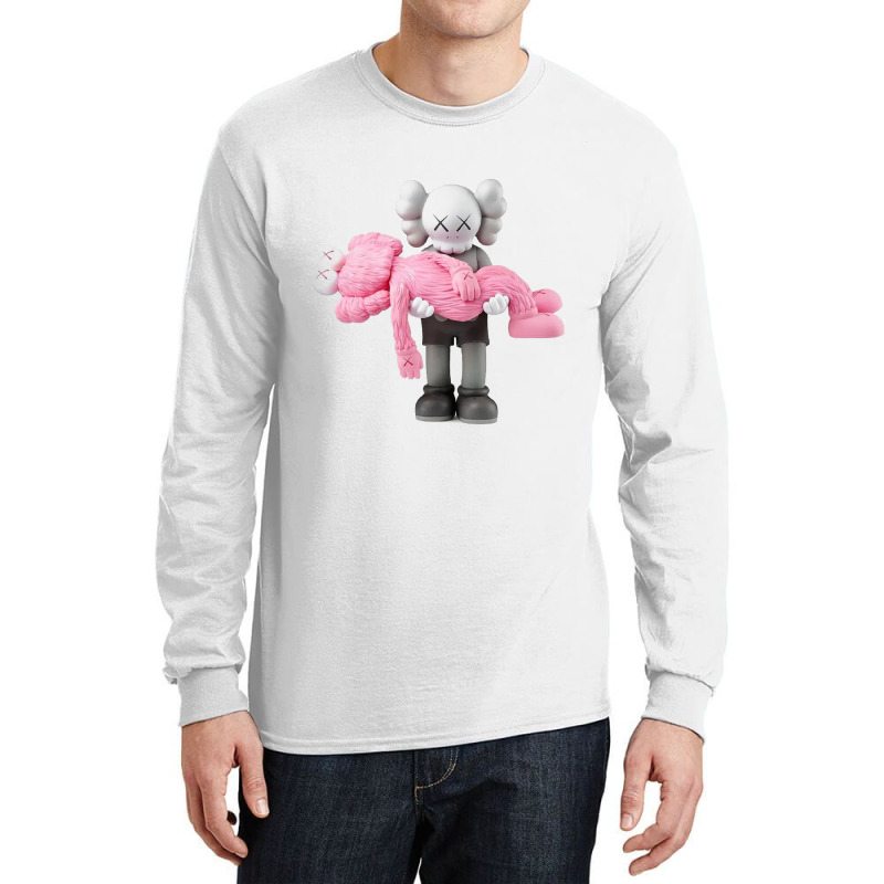 'kaws' Helping Pink Long Sleeve Shirts | Artistshot