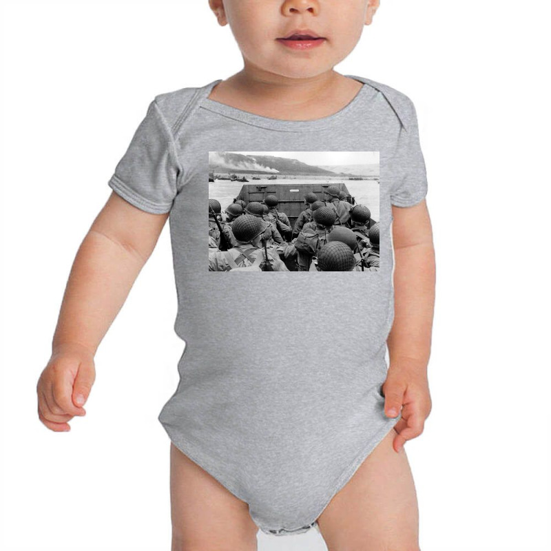 Approaching Omaha Beach Normandy Invasion June 6 1944 Baby Bodysuit by sanfordhmph | Artistshot