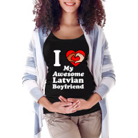 I Love My Latvian Boyfriend Interracial Matching Couples Maternity Scoop Neck T-shirt | Artistshot