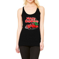 Funny Vintage Merry Christmas Tree Red Wagon Truck Outfit Long Sleeve Racerback Tank | Artistshot