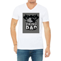 Viking Dad  Aesthetic Blue V-neck Tee | Artistshot