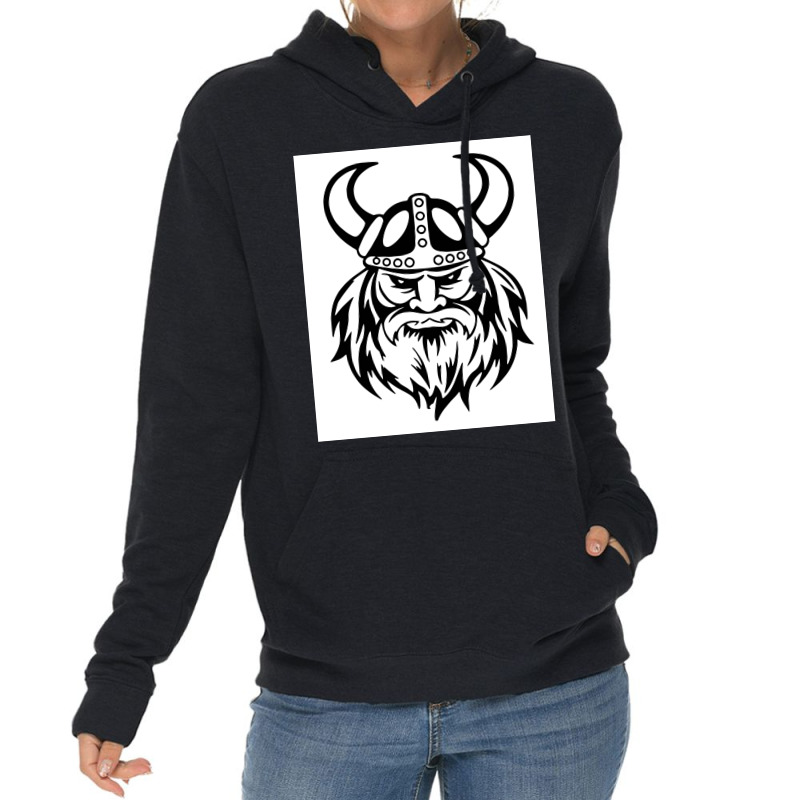 Viking Norse Helmet Man  Funny Green Lightweight Hoodie | Artistshot