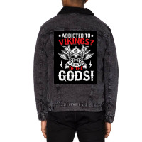 Viking Designs  Aesthetic Trending Unisex Sherpa-lined Denim Jacket | Artistshot