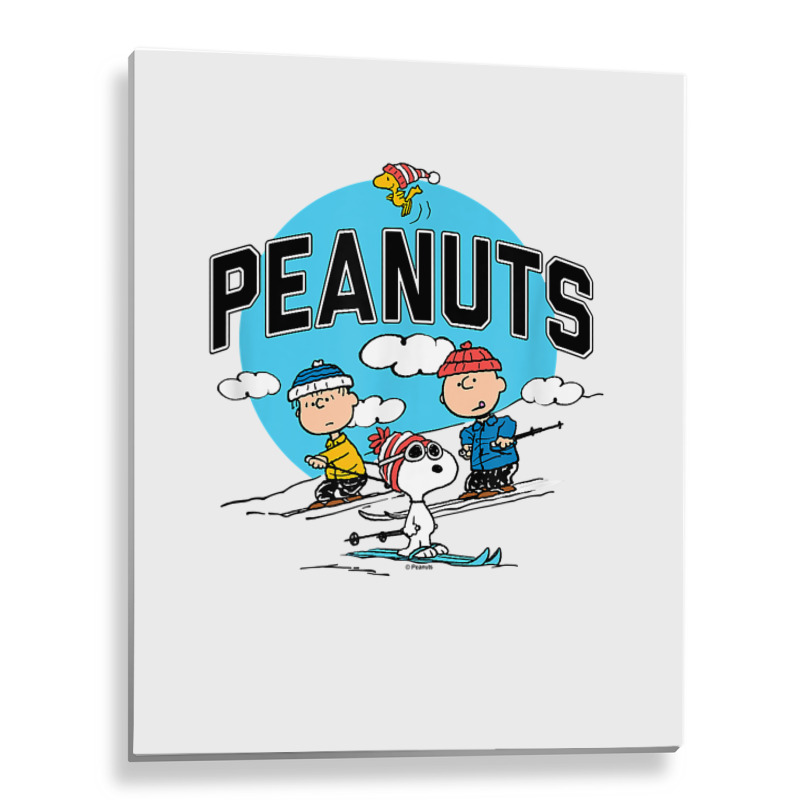 Peanuts   Skiing Peanuts Group T Shirt Metal Print Vertical | Artistshot