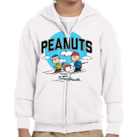 Peanuts   Skiing Peanuts Group T Shirt Youth Zipper Hoodie | Artistshot