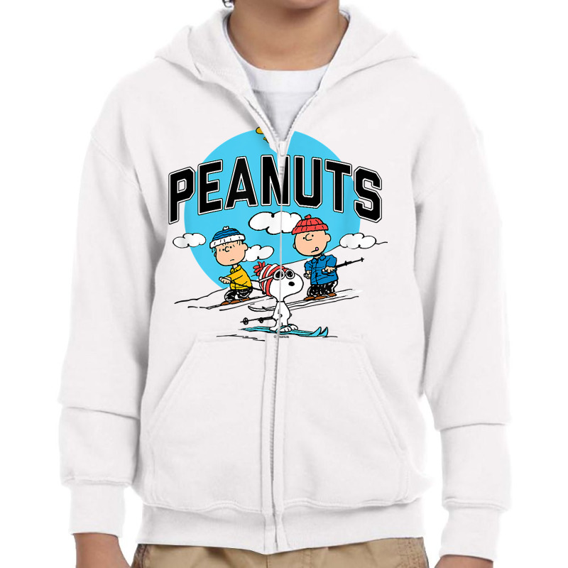 Peanuts   Skiing Peanuts Group T Shirt Youth Zipper Hoodie | Artistshot