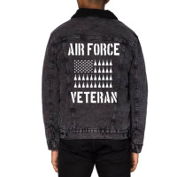 Air Force Veteran F-111 Bomber Us Flag Unisex Sherpa-lined Denim Jacket | Artistshot