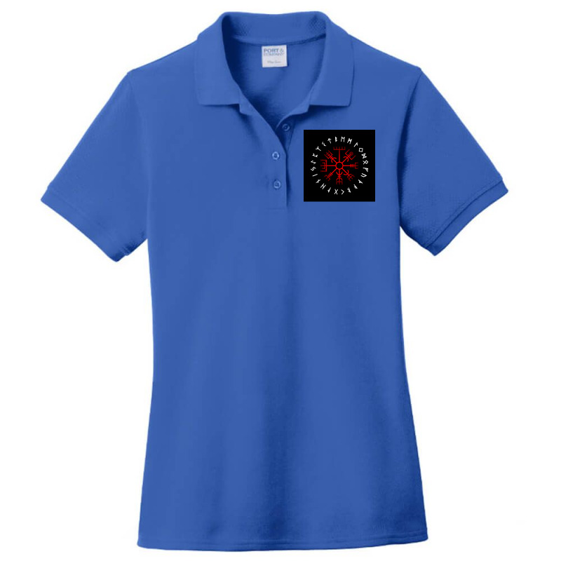 Vegvisir Compass 5 To Guide Travelers And Keep Them Safe On Journeys E Ladies Polo Shirt by campencaic | Artistshot