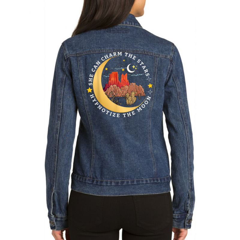 She Can Charm The Stars, Hypnotize The Moon T Shirt Ladies Denim Jacket by calvinittgos | Artistshot