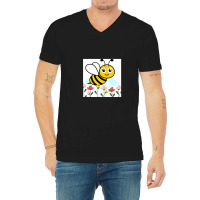 Happy Bee V-neck Tee | Artistshot