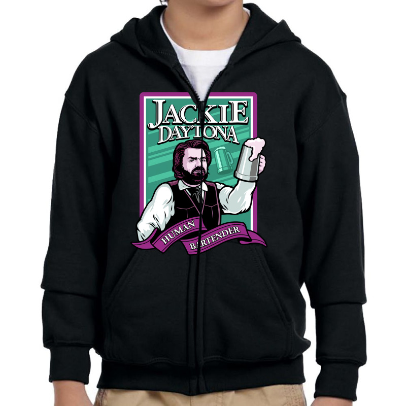 Jackie Daytona - Human Bartender Youth Zipper Hoodie by kangenband43 | Artistshot