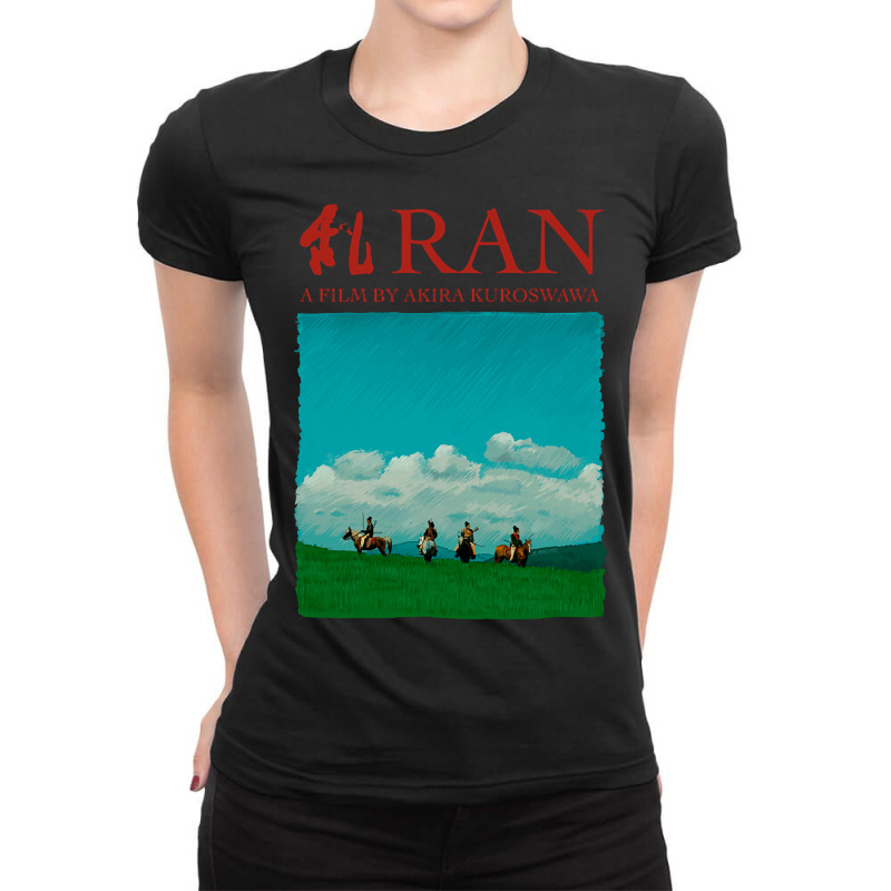 Akira Kurosawa - Ran Illustration With Title-nffcx Ladies Fitted T-Shirt by kayakbetween30 | Artistshot