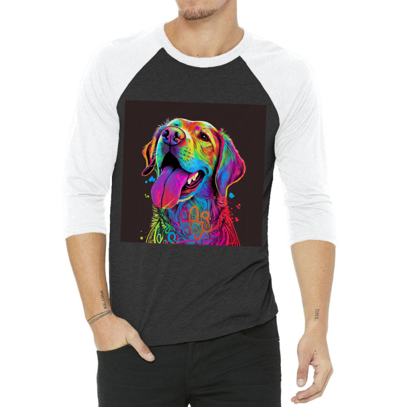 A Very Happy Labrador Dog 3/4 Sleeve Shirt by sausagefencing57 | Artistshot