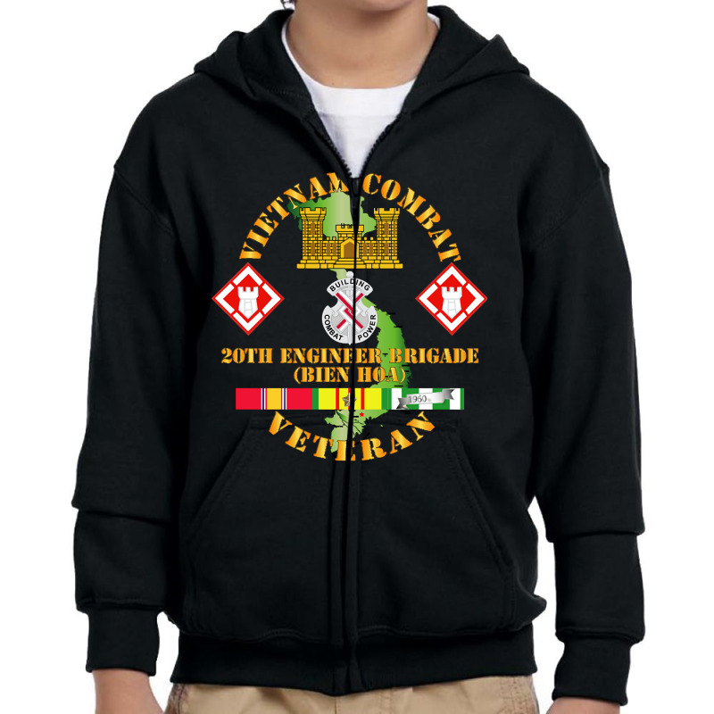 Limited Edition Vietnam Combat Veteran W 20th Engineer Brigade  Ssi Youth Zipper Hoodie by greggjvandervor | Artistshot