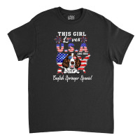 This Girl Loves Usa Dog 4th Of July English Springer Spaniel Classic T-shirt | Artistshot