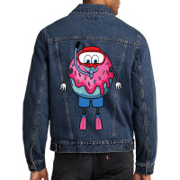 Donut Diving With Swimming Fins And Goggles Men Denim Jacket | Artistshot