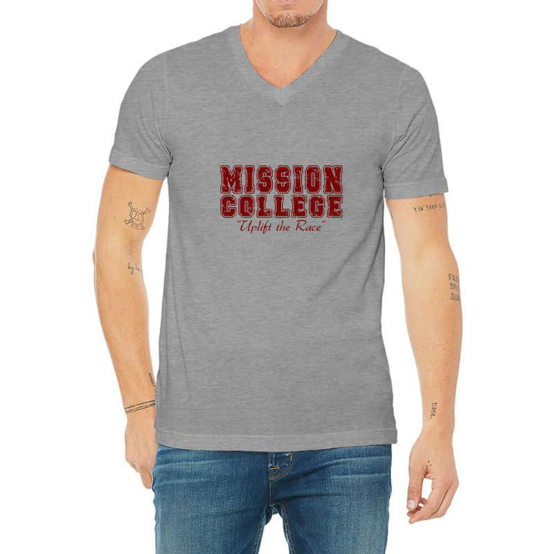 Mission College Maroon V-neck Tee | Artistshot