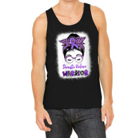 Womens Domestic Violence Awareness Warrior Purple Messy Bun V Neck T S Tank Top | Artistshot