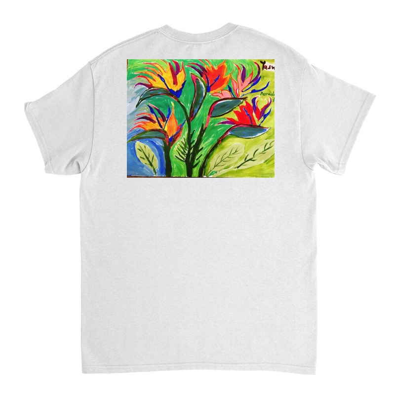 Paradise Flowers Acrylic Painting Classic T-shirt by Angelysmina | Artistshot